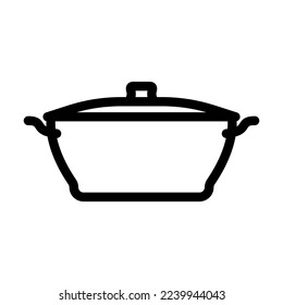 stainless pot cooking line icon vector. stainless pot cooking sign. isolated contour symbol black illustration