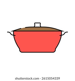 stainless pot cooking line icon vector. stainless pot cooking sign. isolated symbol illustration
