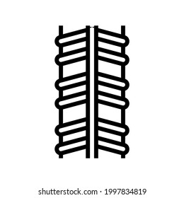 stainless rebar line icon vector. stainless rebar sign. isolated contour symbol black illustration