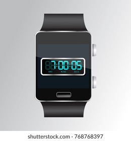 Stainless smart watch isolated on background. Vector icon
