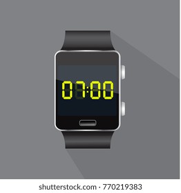 Stainless smart watch isolated on background. Vector icon