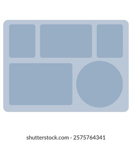 stainless square lunch tray illustration