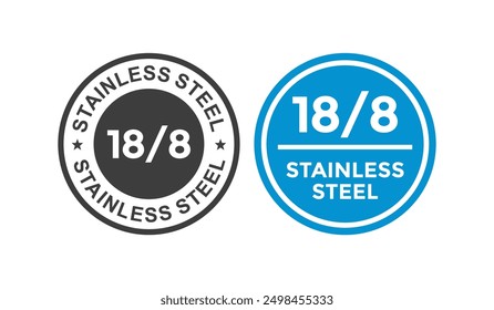 Stainless steel 18  8 vector logo badge