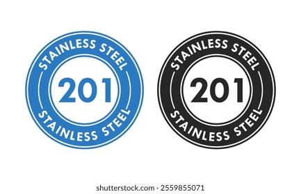 Stainless steel 201 design logo badge template illustration