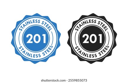 Stainless steel 201 design logo badge template illustration