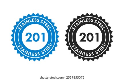 Stainless steel 201 design logo badge template illustration