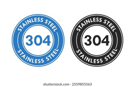 Stainless steel 304 design logo badge template illustration