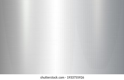 Stainless Steel Or Aluminum Texture Background. Realistic Metallic Aluminum Or Platinum Surface. Brushed Chrome Sheet. Vector Illustration