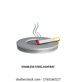 stainless steel ashtray 3D vintage vector cip art  is the graphic arts,refers to pre-made images used to illustrate any medium. 