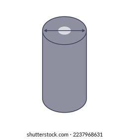 Stainless steel bars icon. Aluminum pipe diameter symbol. Industrial beam tube shapes. Wire distance measurement tool. concept. Vector illustration.