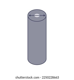 Stainless steel bars icon. Aluminum pipe diameter symbol. Industrial beam tube shapes. Wire distance measurement tool. concept. Vector illustration.