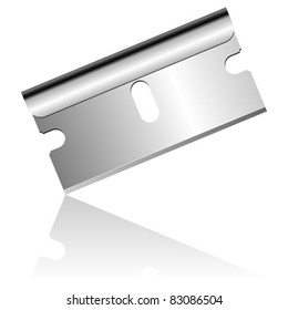 Stainless steel blade isolated over white background
