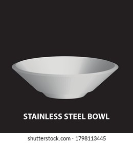 stainless steel bowl 3D vintage vector clip art. is the graphic arts,refers to pre-made images used to illustrate any medium. 