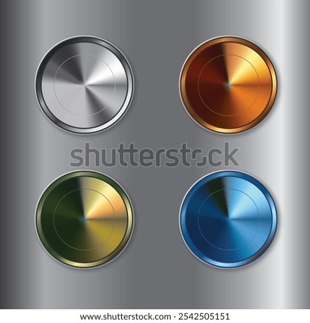 Stainless steel button silver copper gold blue color for decoration