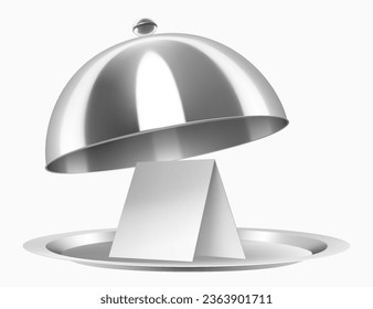 Stainless Steel Cloche Food Cover Dome Serving Plate Dish Dining Dinner  Platter