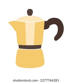 Stainless steel coffee kettle flat icon. Vector illustration