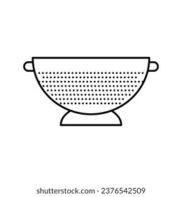stainless steel colander kitchen cookware line icon vector. stainless steel colander kitchen cookware sign. isolated contour symbol black illustration