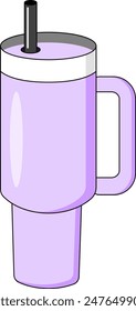 stainless steel cup purple vector