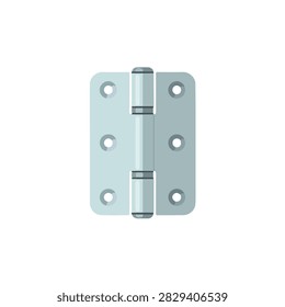 Stainless steel door hinge icon isolated on white background, metallic hardware for furniture.