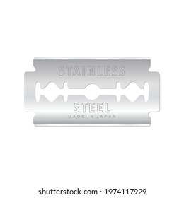 Stainless steel double edge razor blade, isolated on white background. Scalable EPS 10 vector illustration.
