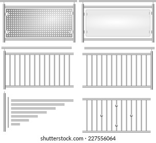 stainless steel fence set isolated