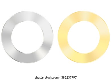 Stainless Steel Flat Washer. Vector illustration isolated on white background.