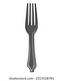 Stainless steel fork over white