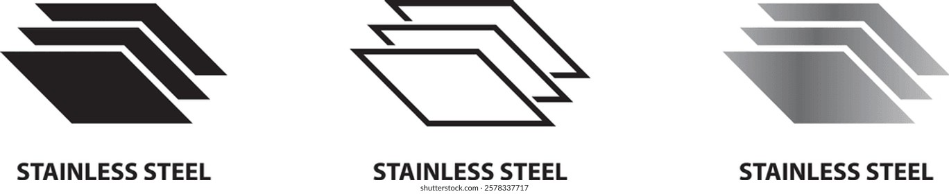 Stainless steel icon , Vector illustration