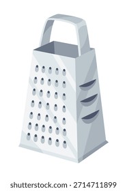 Ferramenta de preparação de cozinha de aço inoxidável, Refletora caixa ralador para fragmentação versátil, Cena de cozinha profissional com ralador de aço inoxidável com vários usos culinários