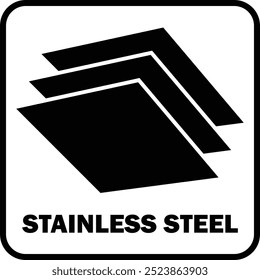 Stainless Steel Label, packaging label, shiny steel icon