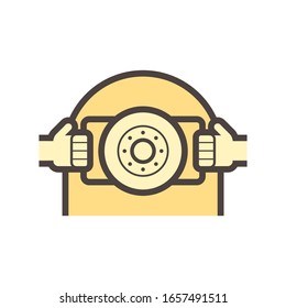 Stainless steel liquid storage tank or vessel manufacturer vector icon. Use in factory plant for food ,chemical , pharmaceutical, dairy product, fruit juice, beverage and health production industry.