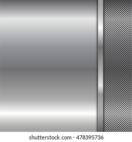 stainless steel metal plate perforated background. Vector design.