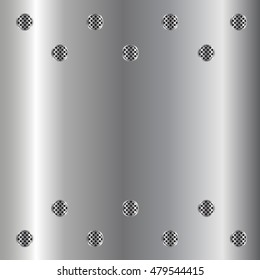 stainless steel metal plate perforated background. Vector design.