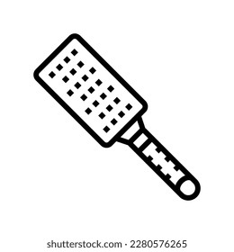 stainless steel microplane kitchen cookware line icon vector. stainless steel microplane kitchen cookware sign. isolated contour symbol black illustration