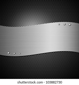 Stainless steel modern plate backgrounds, vector illustration