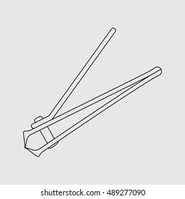 stainless steel nail clipper vector illustration. Flat style. line icon.