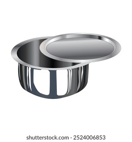 Stainless Steel Patila Tope with lid illustration white background