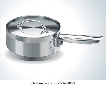 stainless steel pot vector illustration