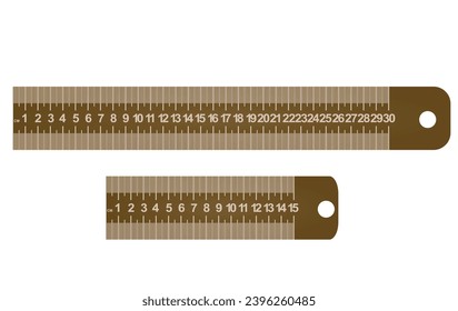 Stainless steel ruler. vector illustration