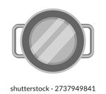 Stainless steel saucepan. Vector flat clipart isolated on white background.