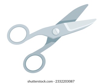 Stainless steel scissors vector illustration isolated on white background