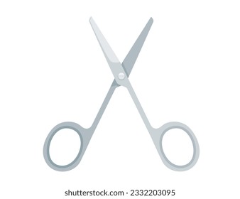 Stainless steel scissors vector illustration isolated on white background