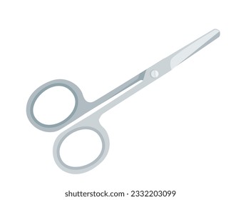 Stainless steel scissors vector illustration isolated on white background