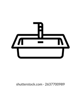 stainless steel sink line icon vector. stainless steel sink sign. isolated contour symbol black illustration