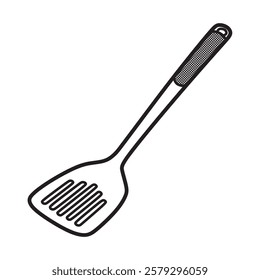 stainless steel spatula vector black and white