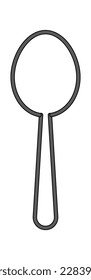 Stainless steel spoon line icon Kitchen cooking utensil. Vector illustration