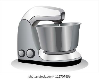 Stainless Steel Stand Food Mixer Isolated on White