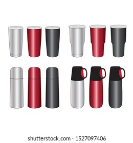 stainless steel tumblers and bottle-silver red and black color