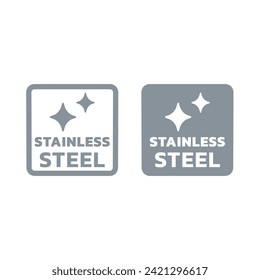 Stainless steel vector label. Sticker for utensils, pots and pans.