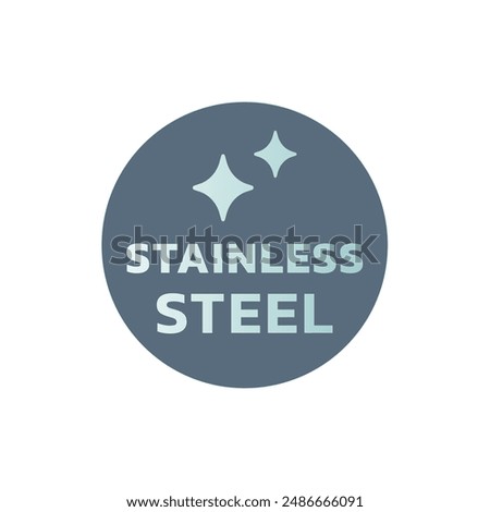 Stainless steel vector label. Sticker for pots, pans and utensils.